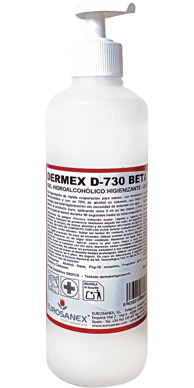 Dermex d-730 gel hidroalcohòlic amb dosificador