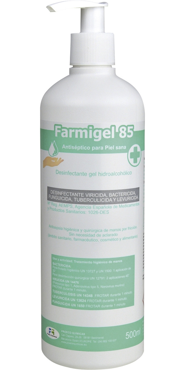 Farmigel 85 gel hidroalcohòlic per a mans